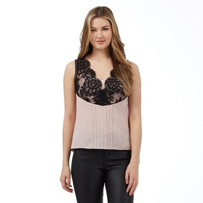 Giles/EDITION Pink lace top
